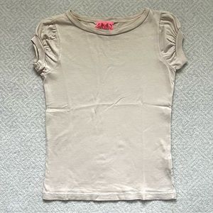 Juicy Couture Short Sleeve Top in Beige/Taupe